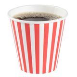 HOT CUP W/ LID 8oz 4"h RED/ WHT CUP WHT LID 20/cs