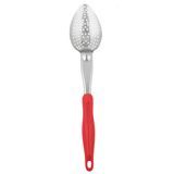 14" heavy-duty stainless steel perforated basting spoon with red ergo grip handle, Vollrath 6414240