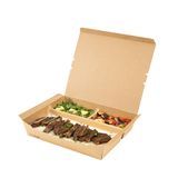 BENTO BOX 78oz 3-COMP PAPER 11x9x2" KRAFT 100/cs