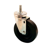 Allpoints 120-1094 Caster, threaded stem, medium duty, 5" dia., 1/2" -13 thread, black rubber tire w