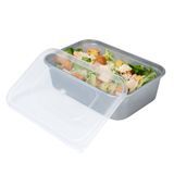 TAKEOUT CONTAINER/ LID 22oz MW 6-3/4x4-1/2" PP SILVER 100/cs