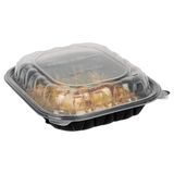 CLAMSHELL CONTAINER MW 54oz 10-1/4x9x3" PP BLK/ CLR 100/cs
