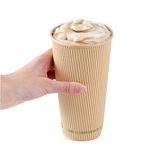 HOT CUP 16oz 5-1/2"h RIPPLE CMPST PLA LINING KRAFT 500/cs