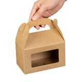 GABLE BOX w/WINDOW GREASEPROOF 6x3-1/2" PAPER KRAFT 100/cs