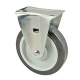 Allpoints 120-1114 Caster, rigid plate, medium duty, 5" dia., gray rubber wheel with metal hub