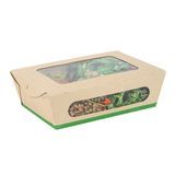 LUNCH BOX 57oz 8x5-1/2" WINDOW CMPST BAMBOO/ PLA NAT 50/cs