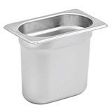 STEAM PAN 1/9 SIZE 6"d ANTI-JAM 22ga S/S 24ea/cs