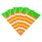 CONE BAG 6x11" POLYPRO ORANGE STRIPES & DOTS 8000/cs