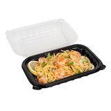 CLAMSHELL CONTAINER MW 24oz 9x6x3" PP BLK/ CLR 100/cs