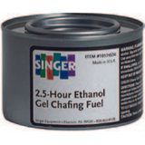 FUEL CHAFING 2-1/2hr ETHANOL CAN 3-3/10"dia GREEN GEL 72/cs