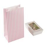 BAG PAPER 6x3-1/2x10-3/4" #6lb PINK/ WHITE STRIPE 100/cs