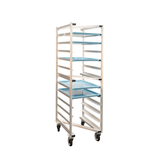 New Age Industrial 1331Z Mobile Heavy Duty Welded Aluminum Full-Size End-Loading Nesting Z Type Sheet Pan Rack, 20 Sets of Runners