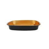 TAKEOUT FOIL W/ DOME LID 70oz 11-1/4x8-7/8 BLK & GOLD 50/cs