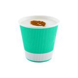 HOT CUP 8oz PAPER RIPPLE WALL LIGHT GREEN 500/cs