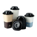 LID F/ SIP CUP 12 16 22oz 3-1/4"sq PLASTIC BLACK 500/cs