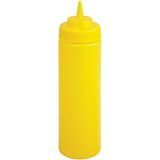 SQUEEZE BOTTLE 16oz WIDE MOUTH BPA FREE PLASTIC YELLOW 6ea/pk