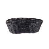 BASKET 10x6-1/2x3" OVAL WOVEN POLYPRO CORD PLAST BLACK 12/cs