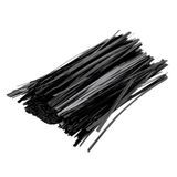 TWIST TIE 6"l PET BLACK METALLIC 500/cs