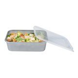 TAKEOUT CONTAINER/ LID 22oz MW 6-3/4x4-1/2" PP SILVER 100/cs