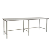 Eagle T24108STB Budget Series Work Table, 108"W x 24"D, 430 stainless steel top, rolled edges on front & back, Uni-Lok gusset system, stainless