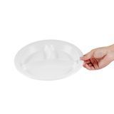 PLATE 10-1/4"dia MW 3-COMPT PLASTIC WHITE 50/cs