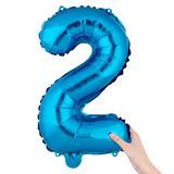 BALLOON NUMBER "2" MYLAR 16" SELF-SEALING BUE