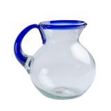 ORION PITCHER 80oz 8"h W/ HNDL MEXI GLASS COBALT RIM 4/cs