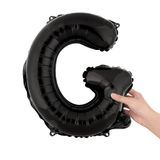 BALLOON LETTER "G" MYLAR 16" SELF-SEALING BLACK