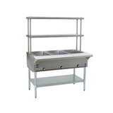 Eagle DHT3-120-FM Hot Food Table, electric, 48"W, (3) 12" x 20" (dry) wells with infinite controls, stainless steel top, galv undershelf & tubular
