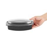 FOOD CONTAINER/ LID 32oz MW 9-1/4x5-3/4" PLS BLK 50/cs