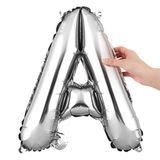 BALLOON LETTER "A" MYLAR 16" SELF-SEALING SILVER
