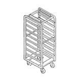 Baxter BDSSRSB-15 Roll-In Oven Rack, (15) 18" x 26" pans, 4" OC spacing, single side load, heavy duty stainless steel construction, Baxter style