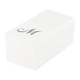 NAPKIN LINEN-LIKE 15-3/4x8" PAPER CURSIVE 'M' SILV 2000/cs
