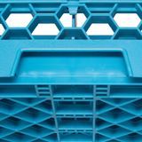 GLASS RACK 16-COMP(4-7/16"sq) FULL 1-EXT 5"h BLUE 4ea/cs