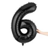BALLOON NUMBER "6" MYLAR 40" SELF-SEALING BLACK