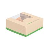 TAKEOUT W/ WINDOW 11oz 4"sq SM CMPST PLA LINING KRAFT 50/cs