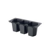 THREE COMPARTMENT BOTTLE WELLS FOR ICE BINS BLACK