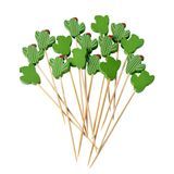 SKEWER BAMBOO 4-3/4" GREEN CACTUS w/ FLOWER 100/cs