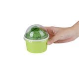DOME LID F/ TOGO CUP 5oz 3-1/4"dia PET CLEAR 50/cs