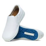 QO400 SLIP ON LEATHER WHITE SIZE 45 ASTM SLIP RESISTANT
