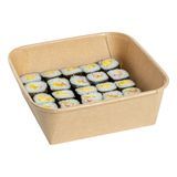 SUSHI CONTAINER 45oz 7"sq PAPER KRAFT 100/cs