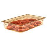 Cambro 14HP150 Full Size Amber High Heat Plastic Food Pan, 4" Deep