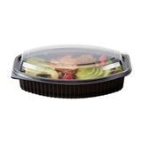 FOOD CONTAINER/ LID 28oz MW 9-1/4x5-3/4" PLS BLACK 100/cs