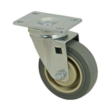 Allpoints 26-2446 Caster, swivel plate, medium duty, 4", non-marking gray rubber wheel with black p