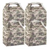 GABLE/ LUNCH BOX COMPOSTABLE 10x7x8" PAPER CAMOUFLAGE 25/cs