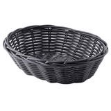 BASKET 7x5x2" OVAL WOVEN BLACK POLYPRO CORD PLASTIC 12ea/cs