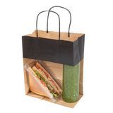 RETAIL BAG 7x3-1/4x8-1/2" W/ HANDLES PAPER BLACK 100/cs