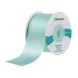 RIBBON SINGLE FACE 10yd POLYESTER SATIN AQUA 10/cs