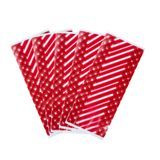 CANDY BAG GUSSET STRIPES 4x2x9-1/2" POLYPRO RED 4000/cs