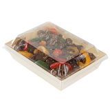 LID F/ RECT POPLAR 6-3/4x5-1/4 PET CLEAR 100/cs
